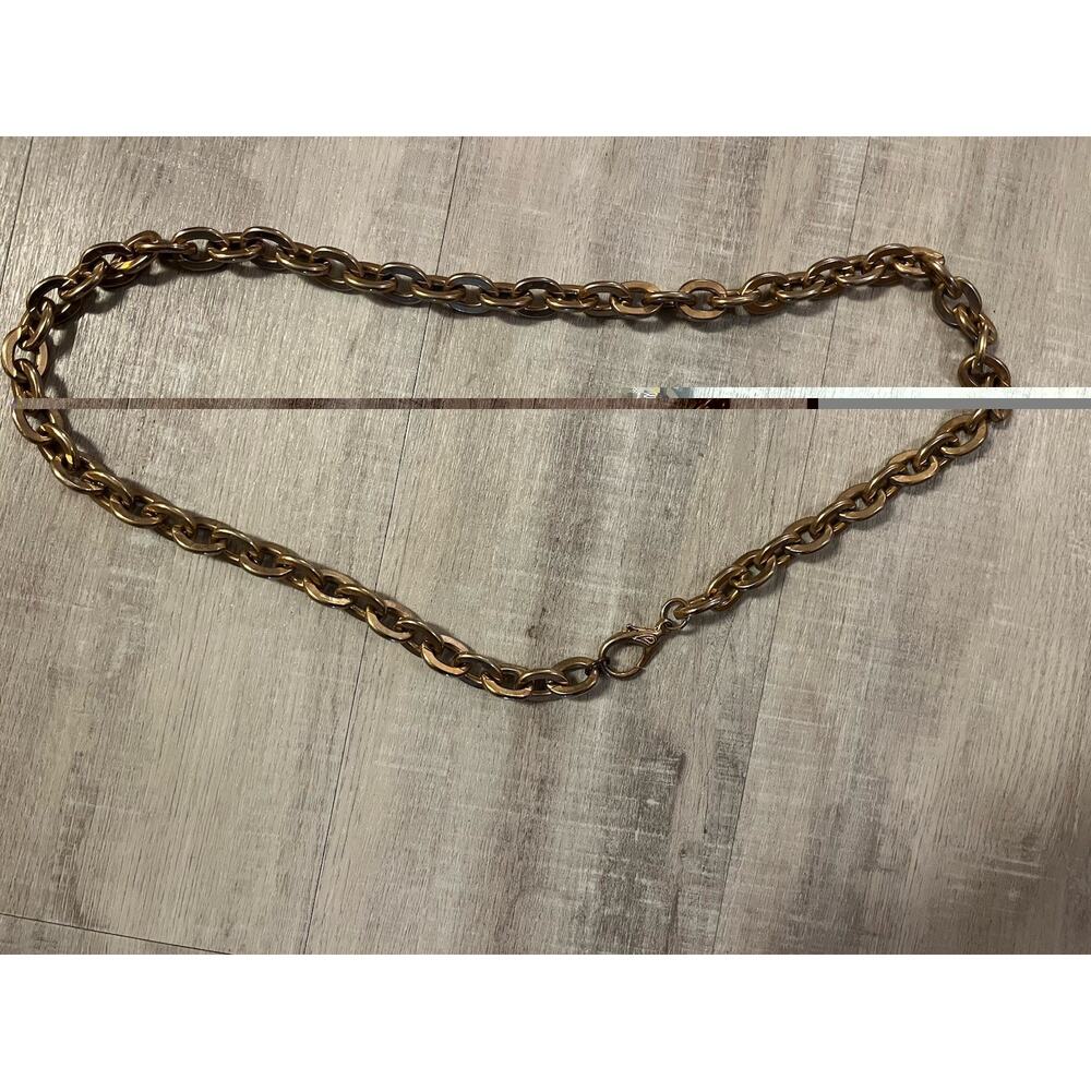 VTG Y2K 90s Heavy Metal Chain Belt Long Necklace Adjustable Statement Boho Goth - Picture 2 of 4
